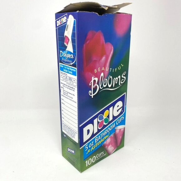 Dixie 5 Oz  Bathroom Cups Beautiful Blooms Pink Open Package 35 Cups - Picture 1 of 5